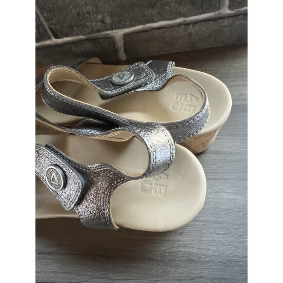 ABEO CORA Leather Sandals Size 8 With Cork Wedge Adjustable - Picture 7 of 15